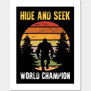 Retro Bigfoot Hide & Seek World Champion Posters and Art